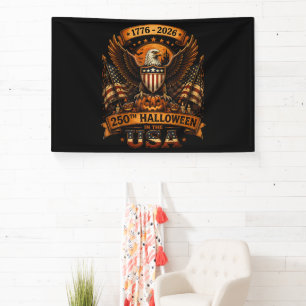 Halloween 250th Anniversary Eagle USA Flag Banner