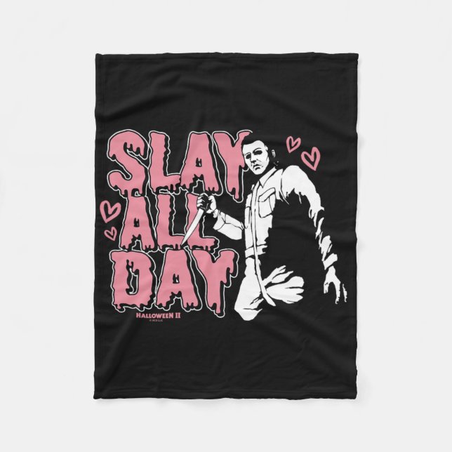 Halloween 2 Valentine's Day Michael Myers Slay All Fleece Blanket (Front)