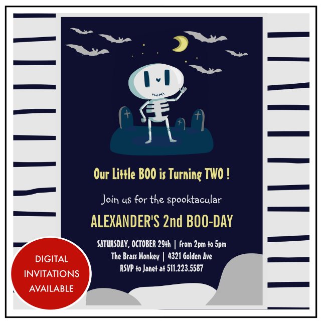 Halloween 2nd birthday invitation boo spooktacular (halloween-2nd-birthday-invitations-little-boo-spooktacular-1)