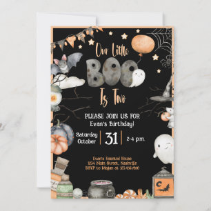 Halloween 2nd Birthday Our Little Boo is Two Invitation