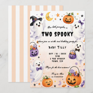 Halloween 2nd birthday party invitation