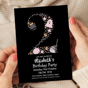 Halloween 2nd Birthday Spooky Cute  Invitation