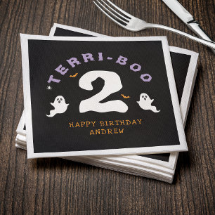 Halloween 2nd Birthday Terri-Boo Twos Ghost Gothic Napkin