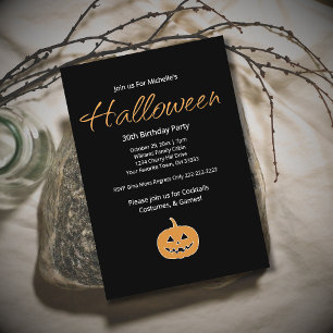 Halloween 30th Birthday Party Jack O'Lantern Invitation
