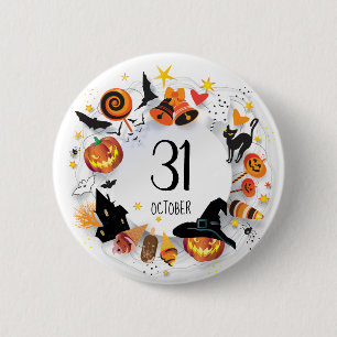 Halloween 31 OCTOBER BUTTON - "Treat or Trick"