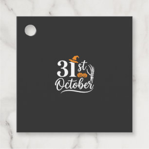 Halloween 31st October Pumpkin Witch Hat Design_1 Favour Tags