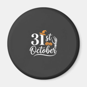 Halloween 31st October Pumpkin Witch Hat Design_1 Magnet