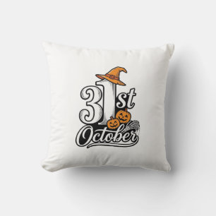 Halloween 31st October Typography Shirt Design_1 Cushion