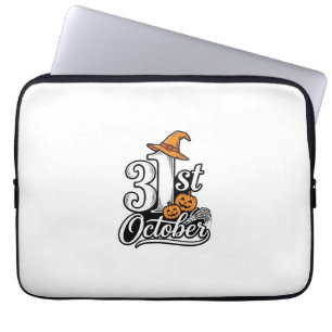 Halloween 31st October Typography Shirt Design_1 Laptop Sleeve