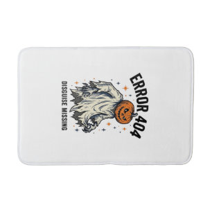 Halloween 404 Costume Pumpkin Ghost Error Design_1 Bath Mat