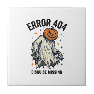 Halloween 404 Costume Pumpkin Ghost Error Design_1 Ceramic Tile