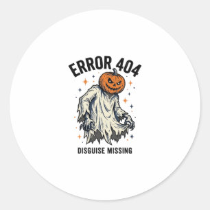 Halloween 404 Costume Pumpkin Ghost Error Design_1 Classic Round Sticker