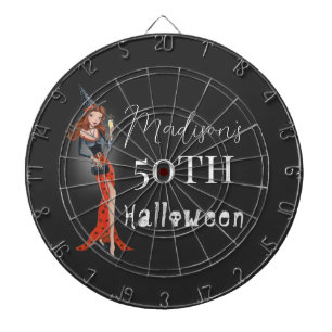 Halloween 50 th Woman Birthday Party Dartboard