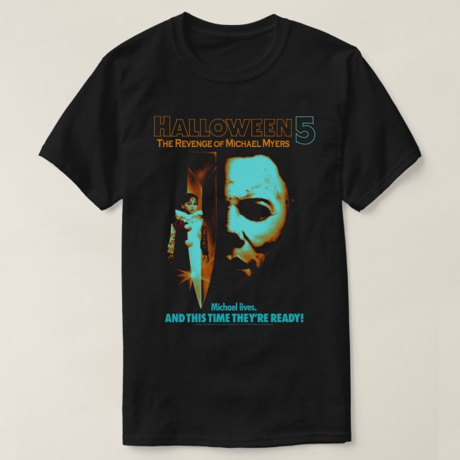 Halloween 5 The Revenge of Michael Myers Two Tone  T-Shirt (Design Front)