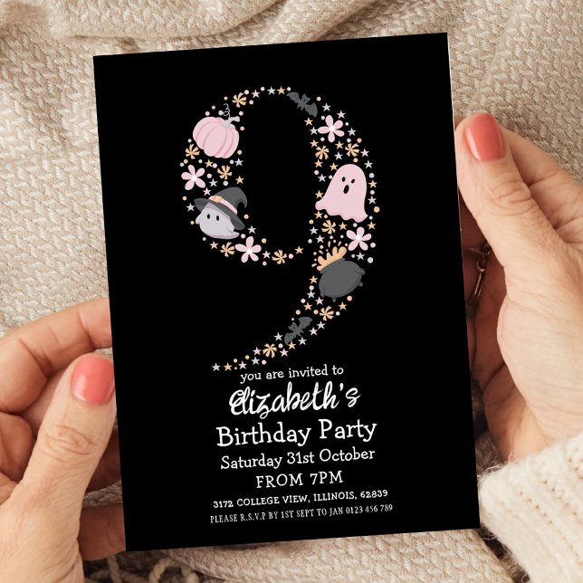 Halloween 9th Birthday  Invitation (Creator Uploaded)
