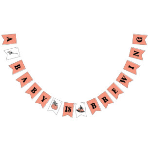 Halloween A Baby Is Brewing Baby Shower Bunting Bunting