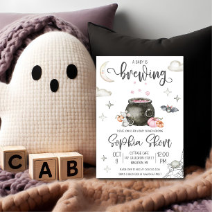 Halloween A Baby is Brewing Baby Shower Invitation
