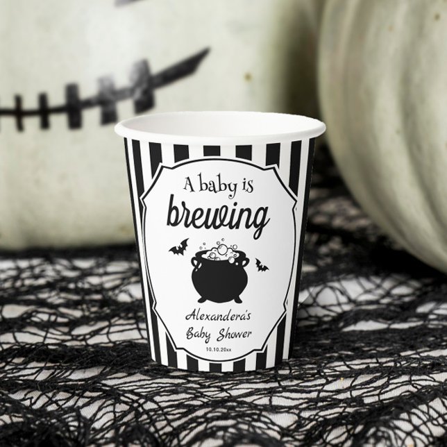 Halloween A Baby is Brewing Baby Shower Paper Cups (Creator Uploaded)