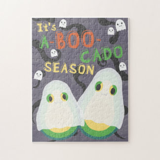 Halloween A-BOO-Cado Spooky Cute Avocado Ghosts Jigsaw Puzzle