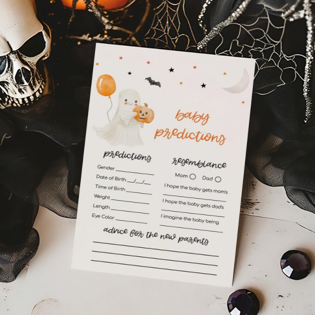 Halloween A Little Boo Baby Predictions Game (A Little Boo Baby Shower Baby Predictions Game)