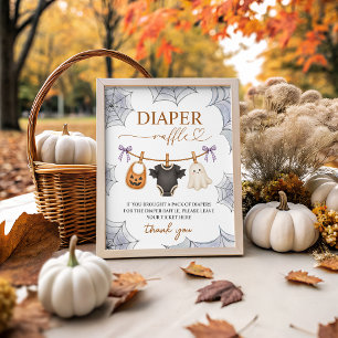 Halloween A Little Boo Diaper Raffle Sign