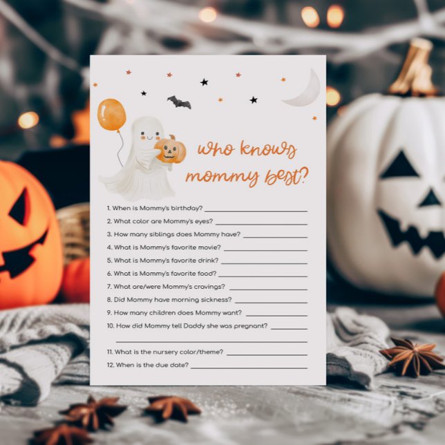 Halloween A Little Boo Who knows Mummy Best Game (A Little Boo Baby Shower Who knows Mommy Best Game)