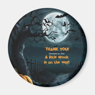 Halloween A Little Spook Pumpkin Baby Shower Magnet