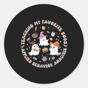 Halloween Aba Bcba Rbt Behaviour Analyst Ghost Neu Classic Round Sticker