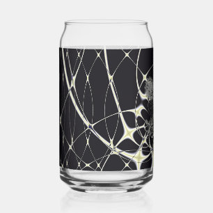 Halloween Abstract Art Golden Spiderweb Can Glass
