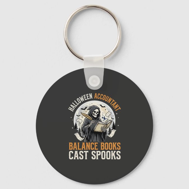 Halloween Accountant After Dark Key Ring (Front)
