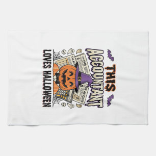 Halloween Accountant Funny Spooky Tax Season_1 Tea Towel