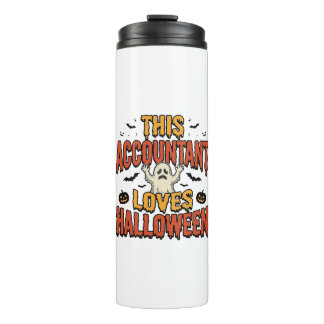 Halloween Accountant Vintage Ghost Shirt Design_1 Thermal Tumbler