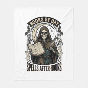 Halloween Accountant Witch Vintage Reaper Design_1 Fleece Blanket