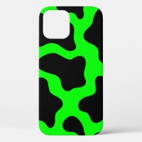 halloween acid green cow print