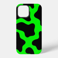 halloween acid green cow print