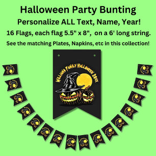 Halloween Add Family Name Year Customise Bunting