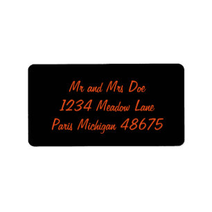 Halloween Address Labels/Black with Orange Label
