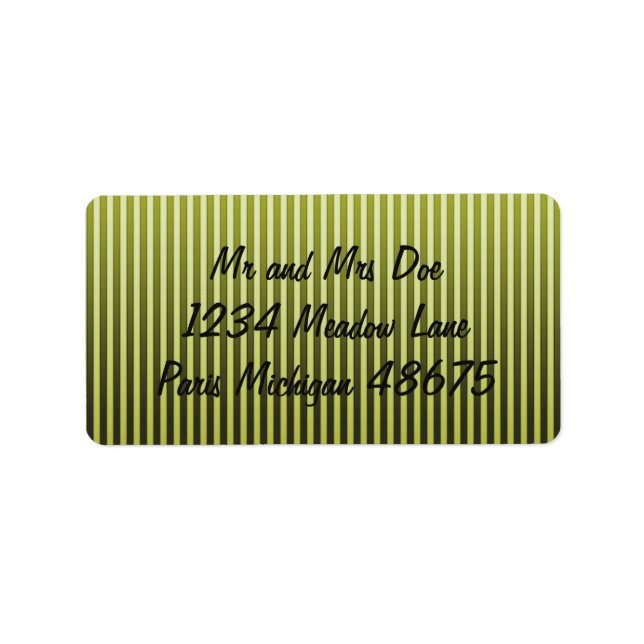 Halloween Address Labels/Green Stripes Label (Front)
