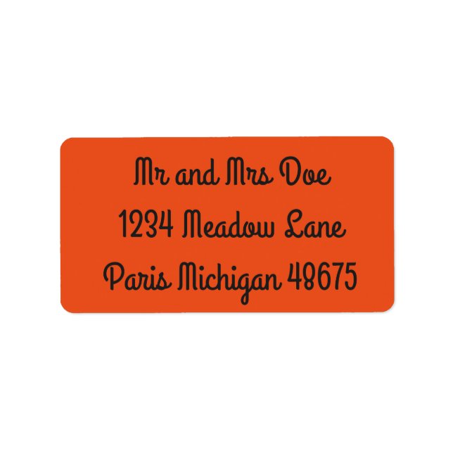 Halloween Address Labels/Orange with Black Label (Front)