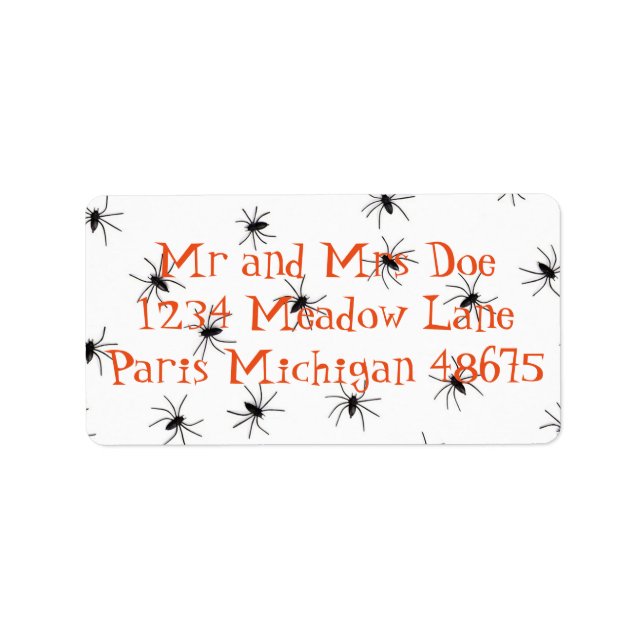 Halloween Address Labels/Spiders Label (Front)