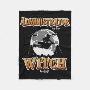 Halloween Administrator Witch Funny Administration Fleece Blanket