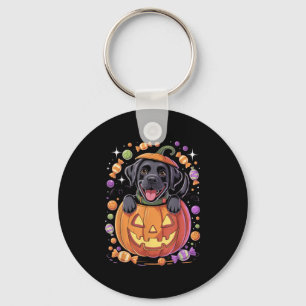 Halloween Adorable Labrador Pumpkin Candy Pet Love Key Ring