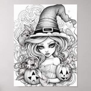 Halloween Adult Coloring Poster