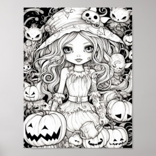 Halloween Adult Colouring Poster