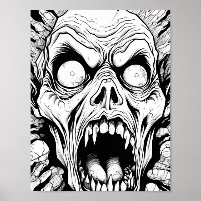 Halloween Adult Colouring Poster (Front)