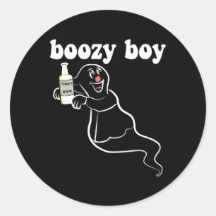 Halloween Adult Costume Booze Alcohol Beer Drink M Classic Round Sticker