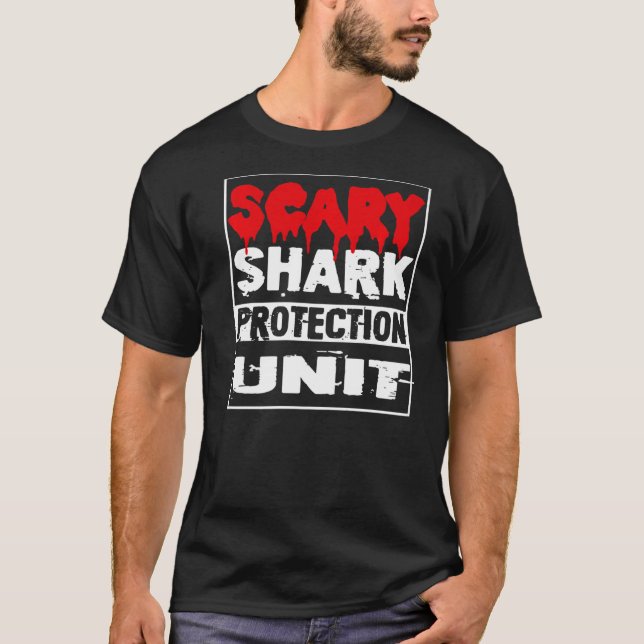 Halloween Adult Costume Shark Scary Protection Uni T-Shirt (Front)