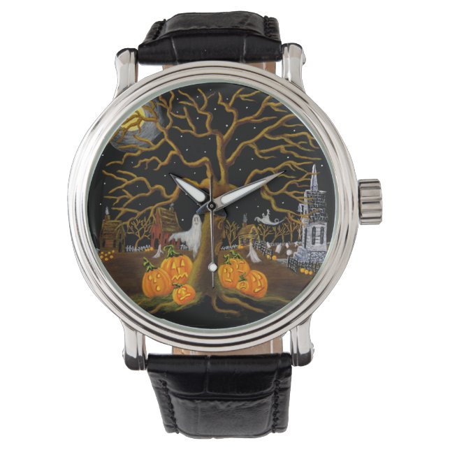 Halloween,adult,watch,ghosts,Jack-O-Lanterns Watch (Front)