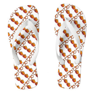 Halloween Adult, Wide Strap Flip Flops/Boo Thongs