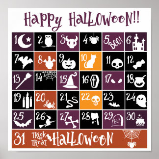 Halloween Advent Calendar  Poster